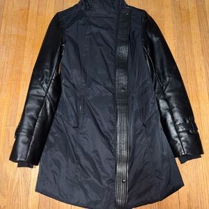 Danier Black Mixed-Media Trench Coat